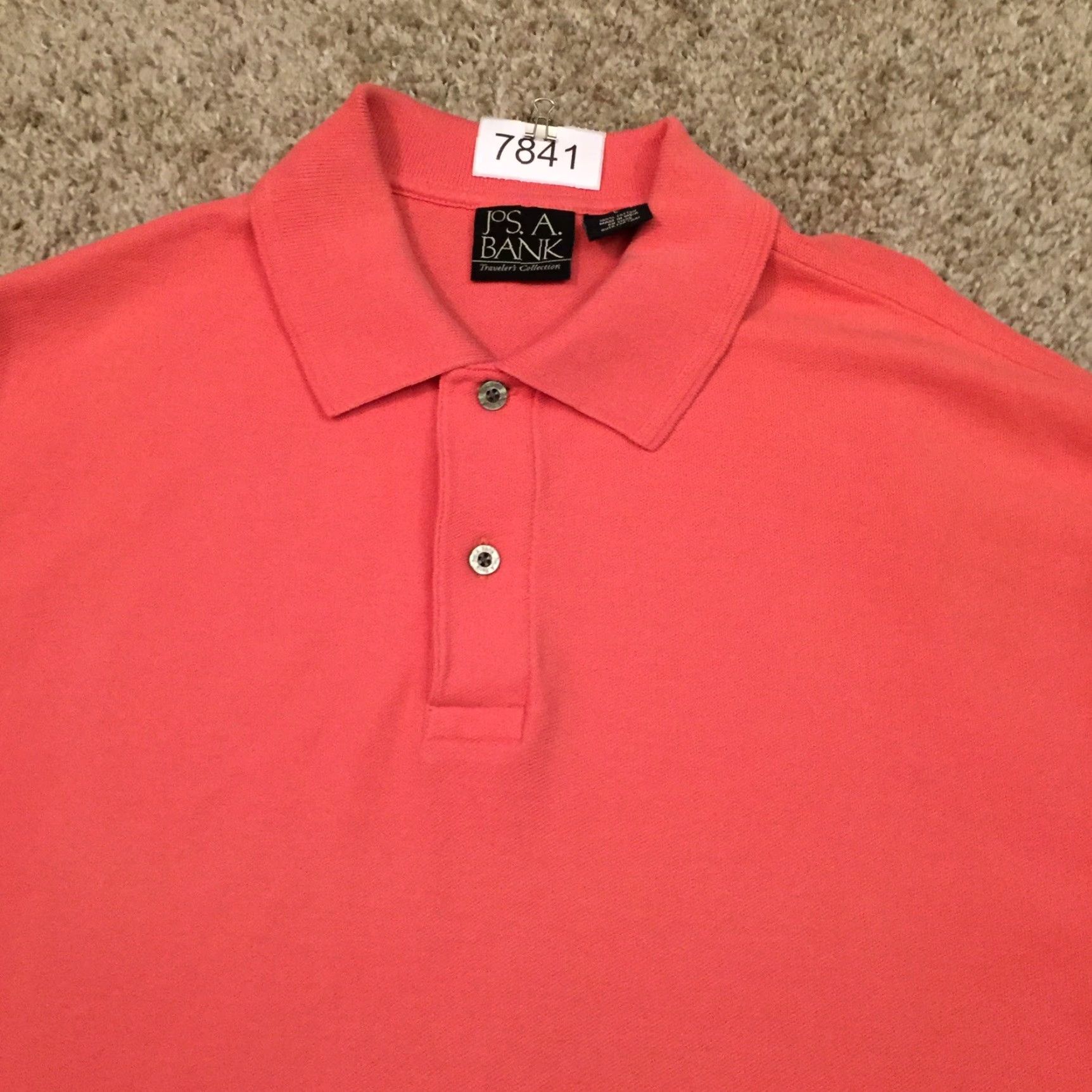 Jos. A. Bank Jos A Bank Polo Shirt Mens L Pink Knit Short Sleeve Cotton Size US L / EU 52-54 / 3 - 3 Thumbnail