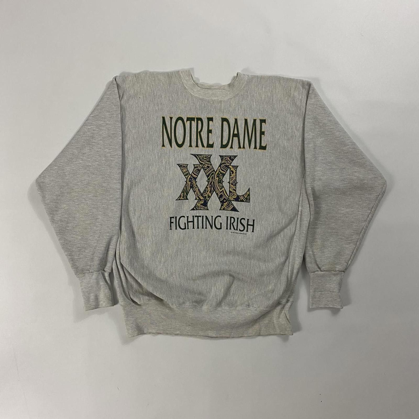 Other Vintage 90s Norte Dame Fighting Irish Grey Crewneck Size US XL / EU 56 / 4 - 1 Thumbnail