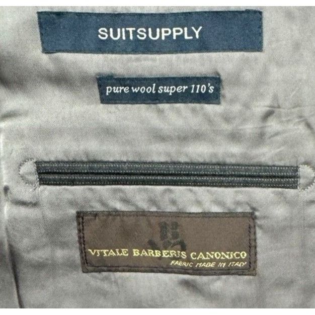 Suitsupply SuitSupply Men's Vitale Barberis Canonico Super 110's Wool B Size 44L - 5 Thumbnail