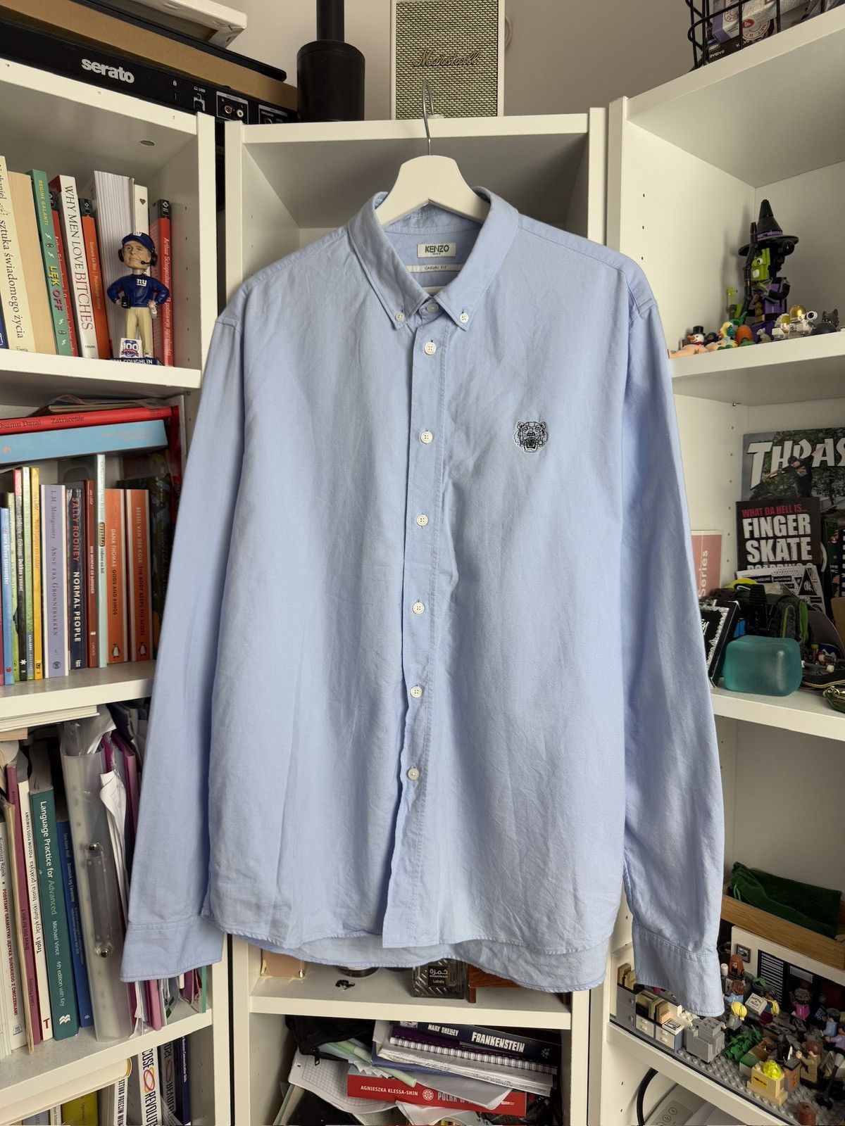 Designer × Kenzo Kenzo tiger logo Oxford longsleeve shirt XL designer luxury Size US XL / EU 56 / 4 - 1 Thumbnail