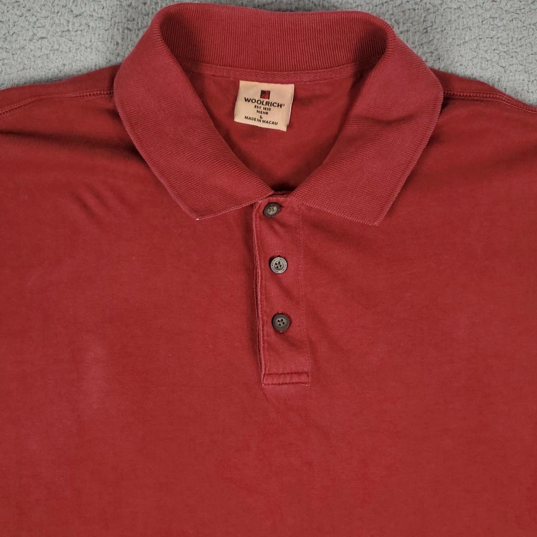 Vintage Woolrich Red Casual Polo Shirt Men’s Long Sleeve Size Large 100% Cotton Sports Activewear Size US L / EU 52-54 / 3 - 2 Thumbnail