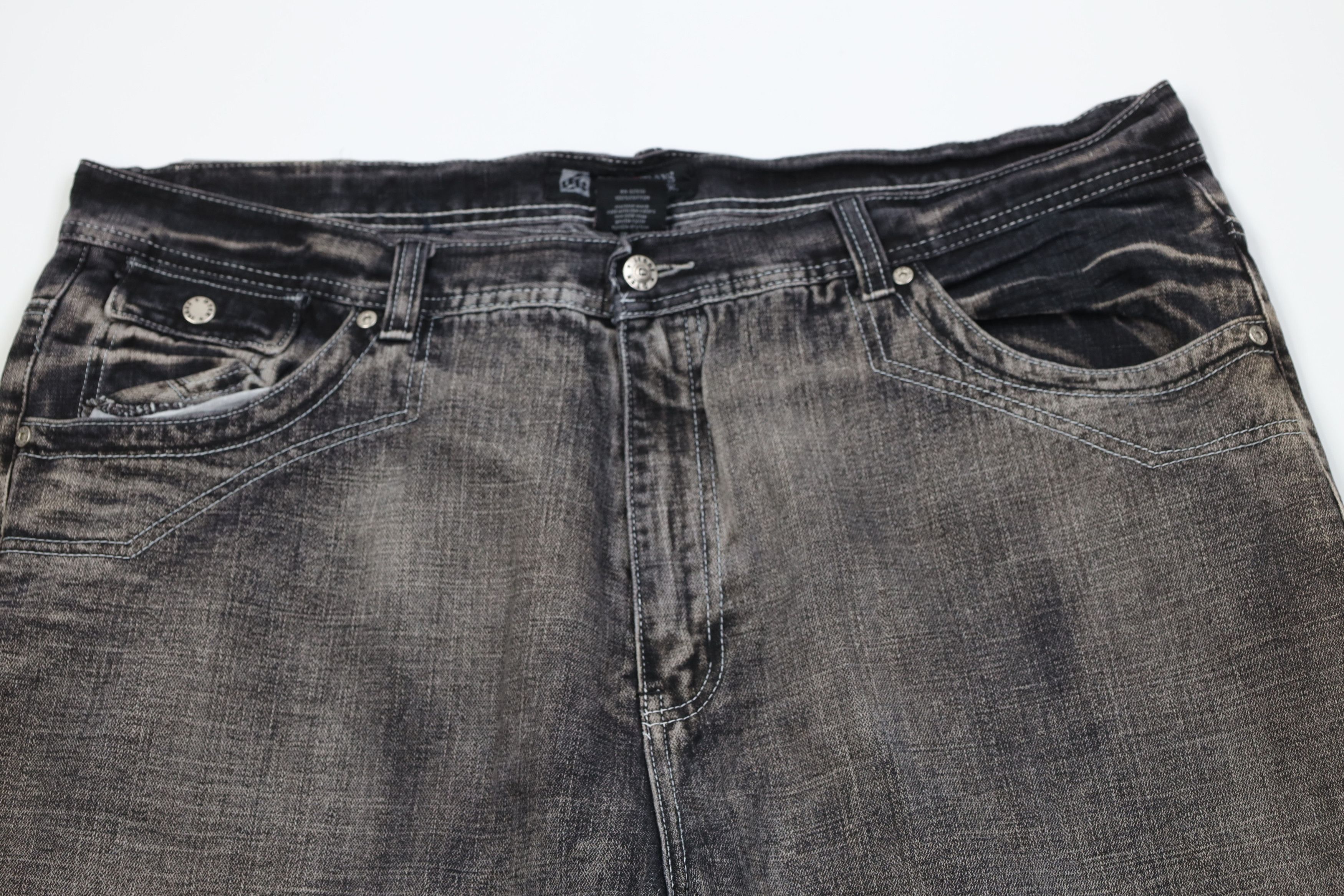 Vintage Vintage 90s Y2K Streetwear Tie Cuff Capris Denim Jeans Black Size US 42 / EU 58 - 2 Thumbnail