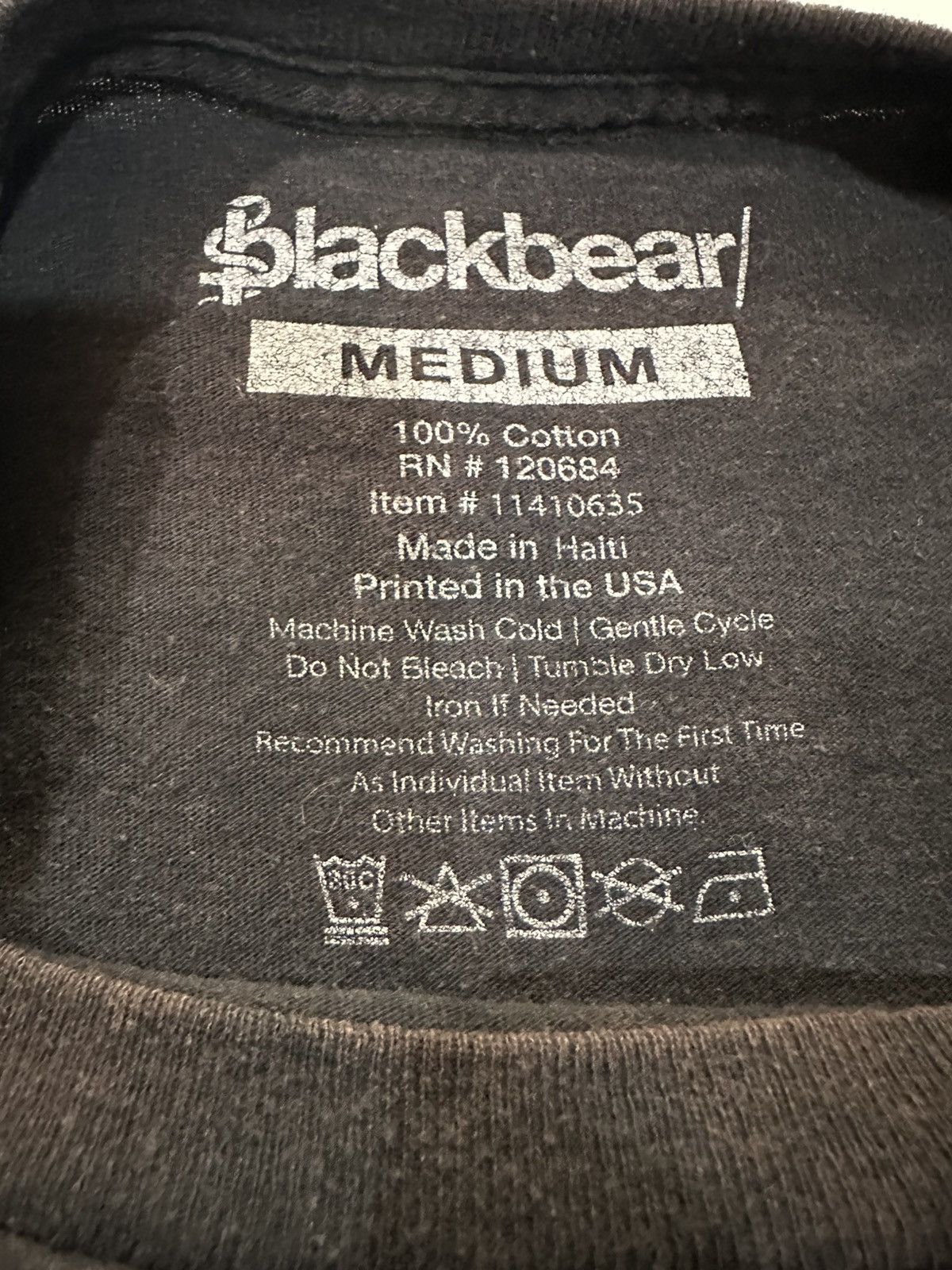 Band Tees Thrashed Black Bear Canadian Band Sun Faded Grunge Tee Size US M / EU 48-50 / 2 - 11 Thumbnail