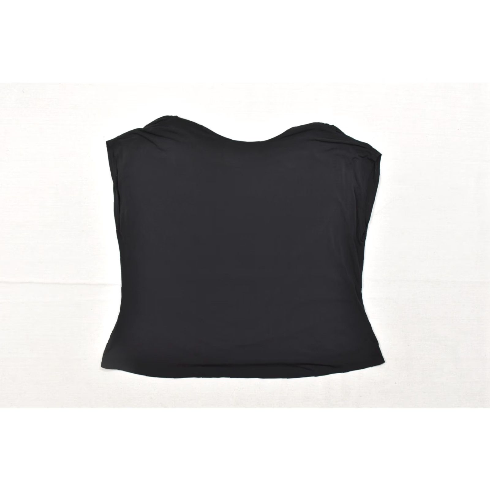 Vintage Lane Bryant Blouse Shirt Sleeveless Cowl Neck Ruched Knit Black 28 Plus Women Size 4XL / US 24-26 - 3 Thumbnail