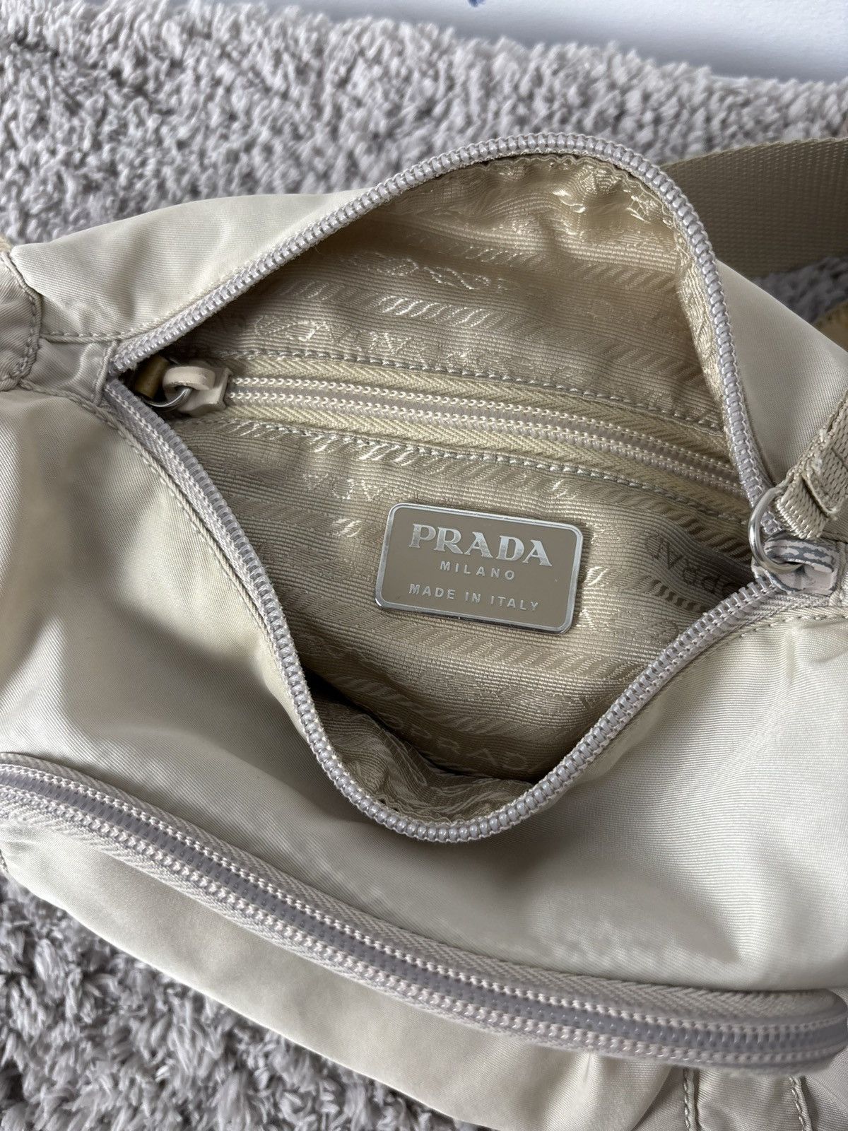 Prada Prada Milano Nylon Beige Messenger Bag Size ONE SIZE - 11 Thumbnail