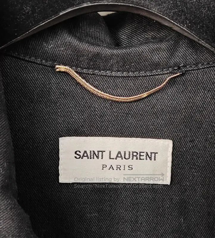 Yves Saint Laurent YSL Black Cotton Embroidered Long Coat . Size M / US 6-8 / IT 42-44 - 7 Thumbnail