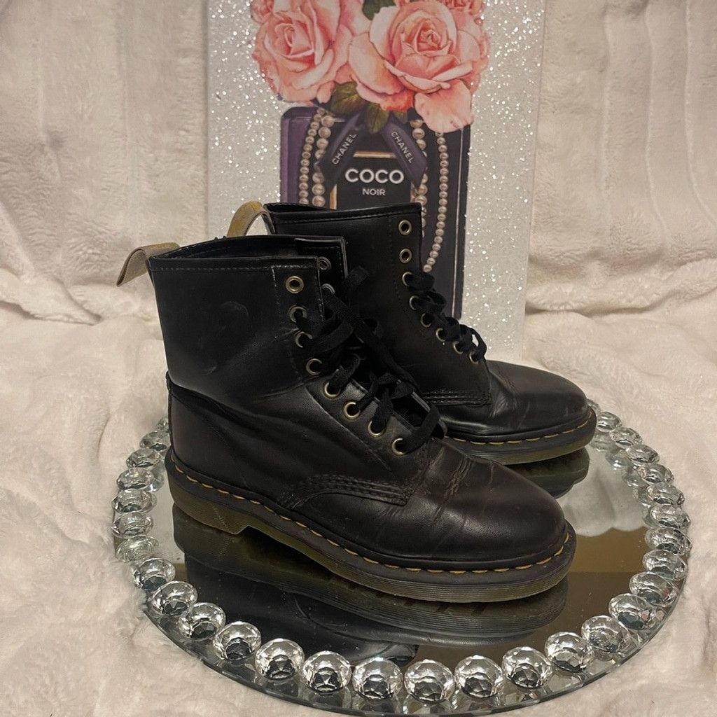 Martens Black Combat Boots with Chunky Sole size