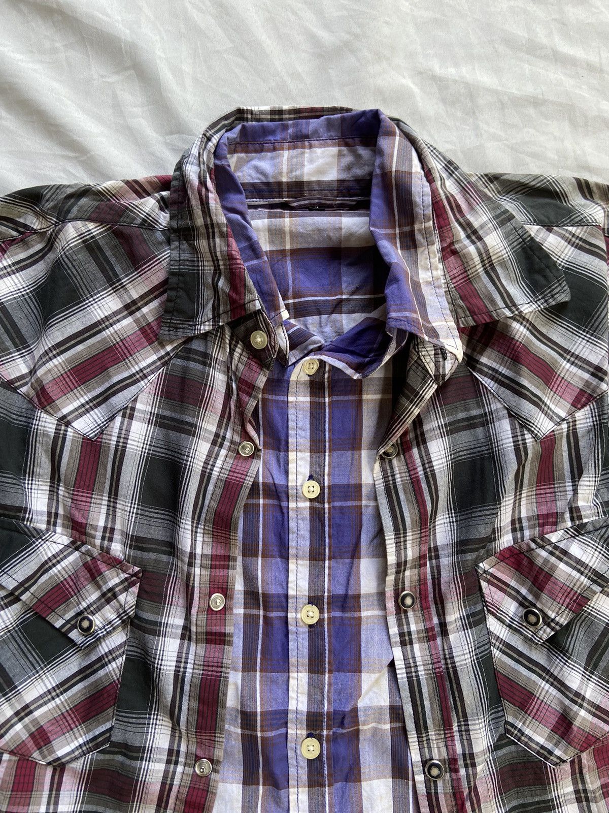 Japanese Brand OMKOE DOUBLE LAYER BUTTON UP SHIRT Size US L / EU 52-54 / 3 - 6 Thumbnail
