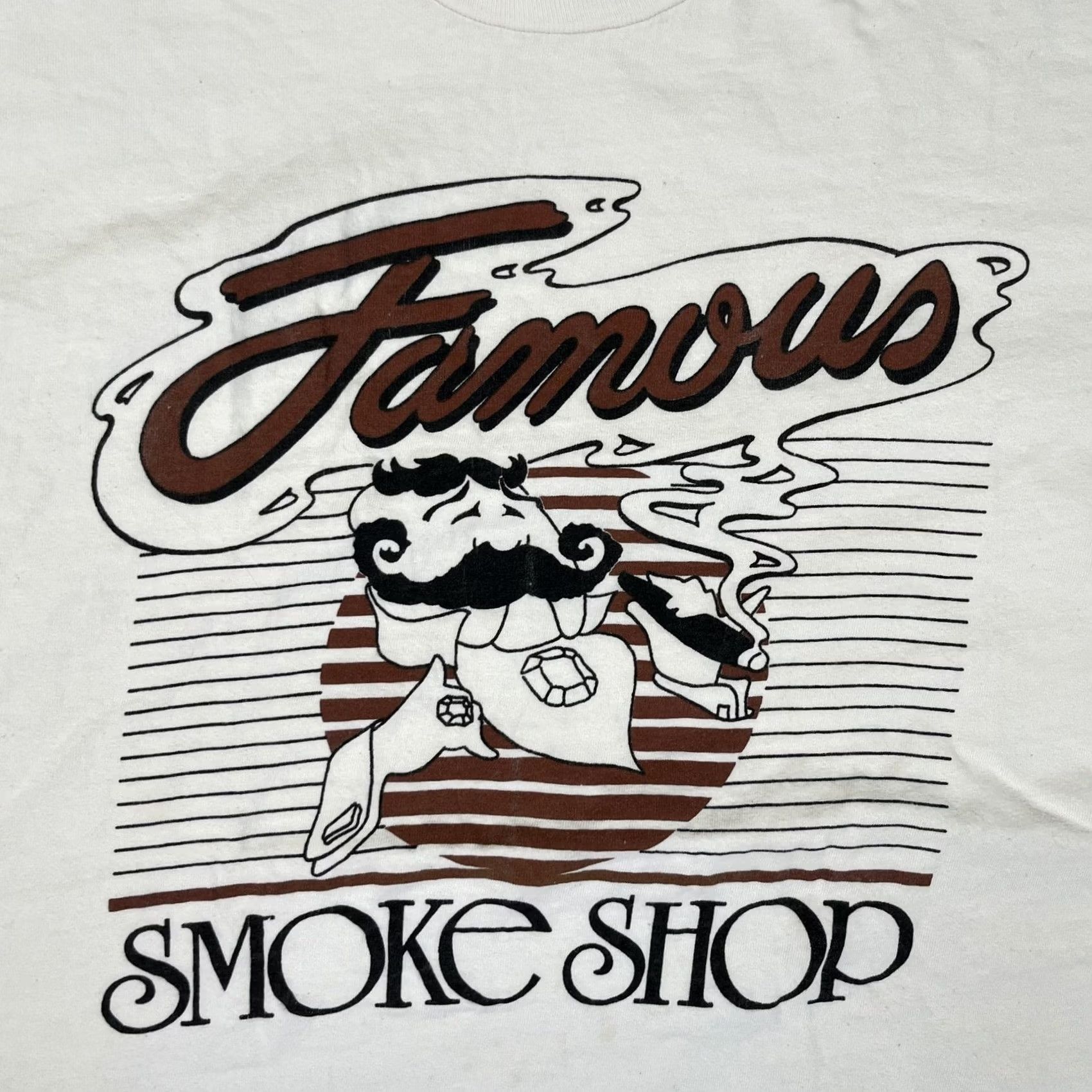 Hanes VINTAGE Famous Smoke Shop Shirt Mens XL White Graphic Hanes Beefy-T Made USA 90s Size US XL / EU 56 / 4 - 2 Thumbnail