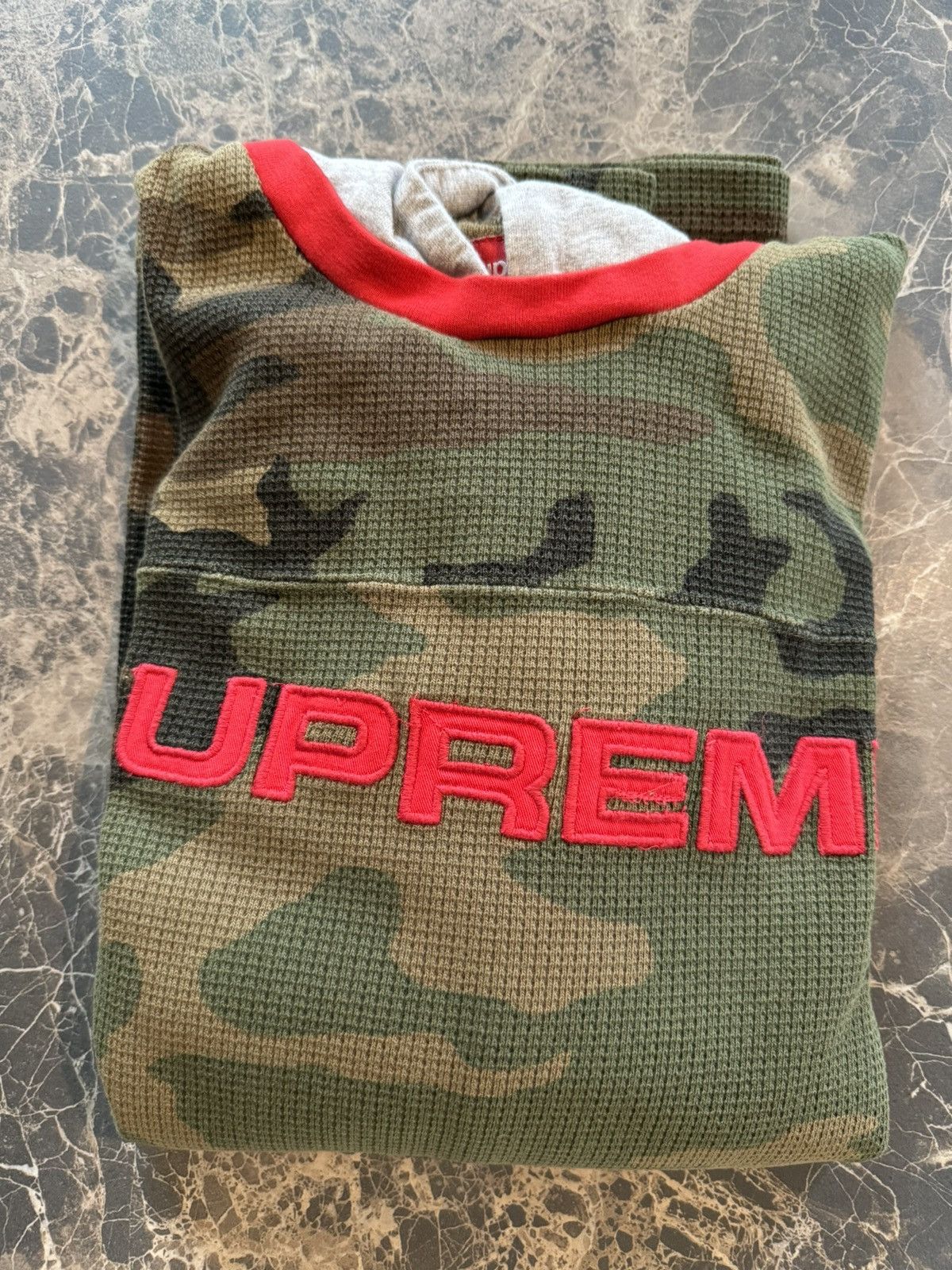 Supreme Hooded Waffle Ringer Woodland Camo Size US M / EU 48-50 / 2 - 3 Thumbnail