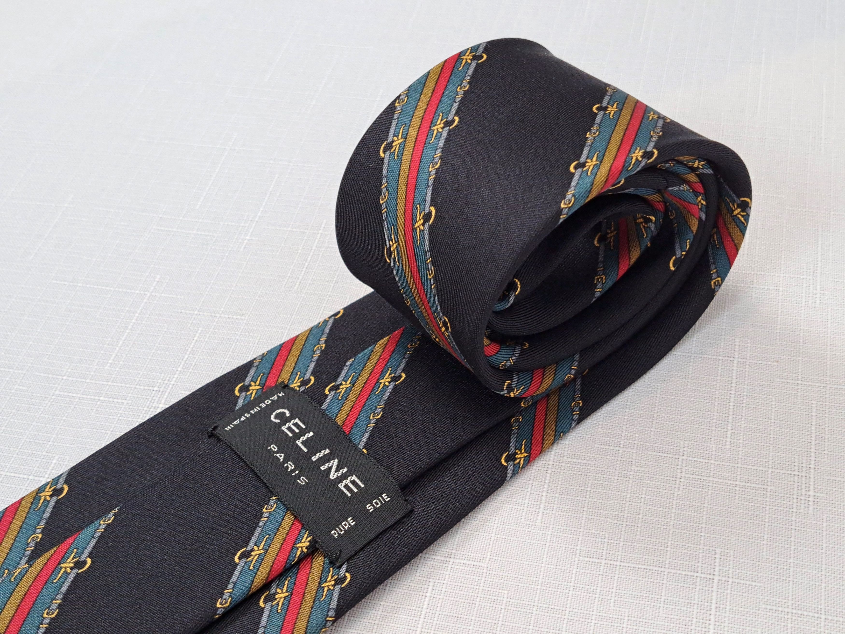 Celine × Vintage CELINE vintage silk tie. Made in Spain. Size ONE SIZE - 3 Thumbnail