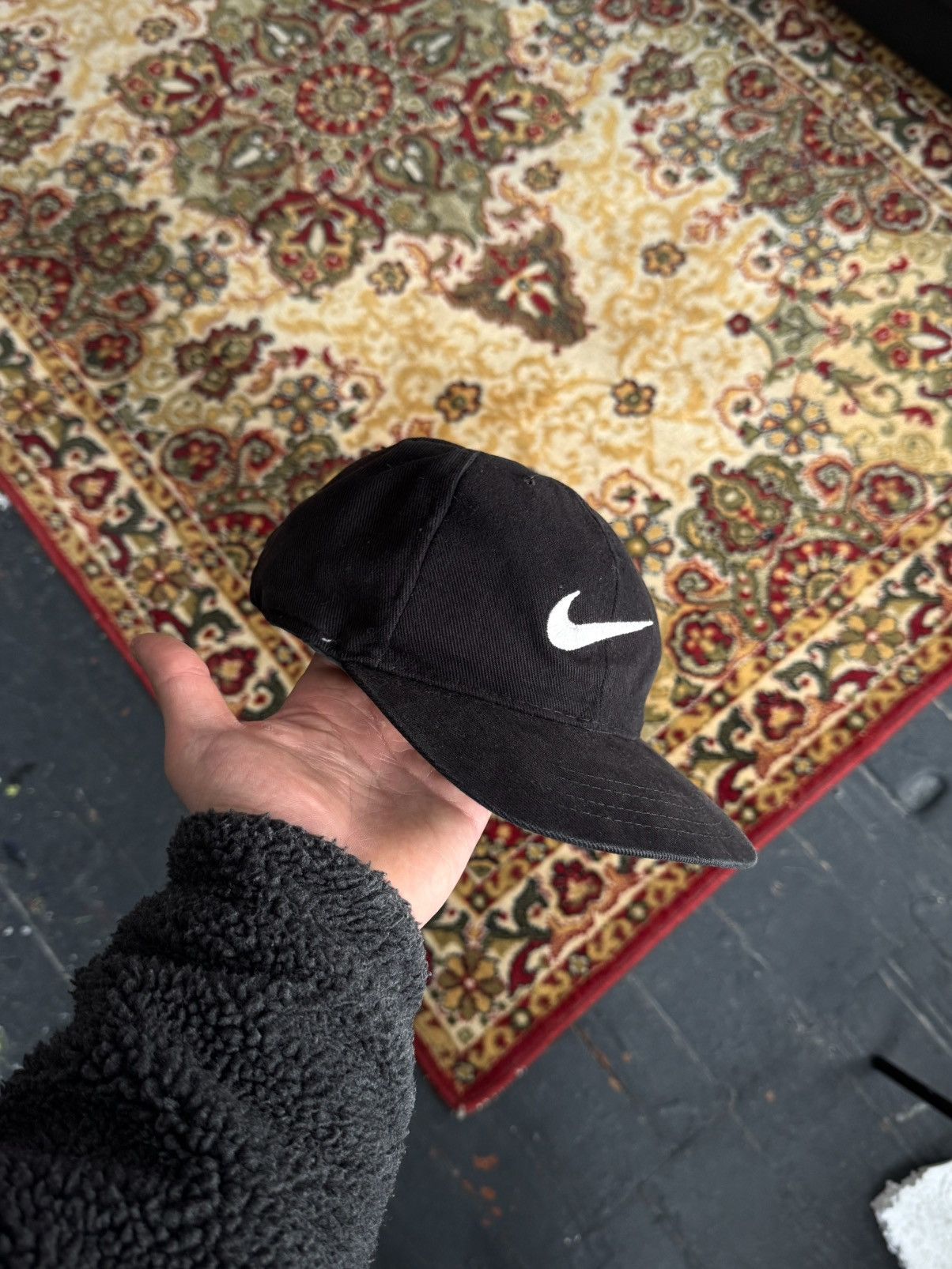 Nike Vintage Nike Big Swoosh Black Snapback Cap Size ONE SIZE - 10 Thumbnail