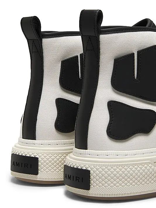 Amiri os11x0326 Skel Court High-Top Sneakers in Black/White Size US 10 / EU 43 - 3 Thumbnail