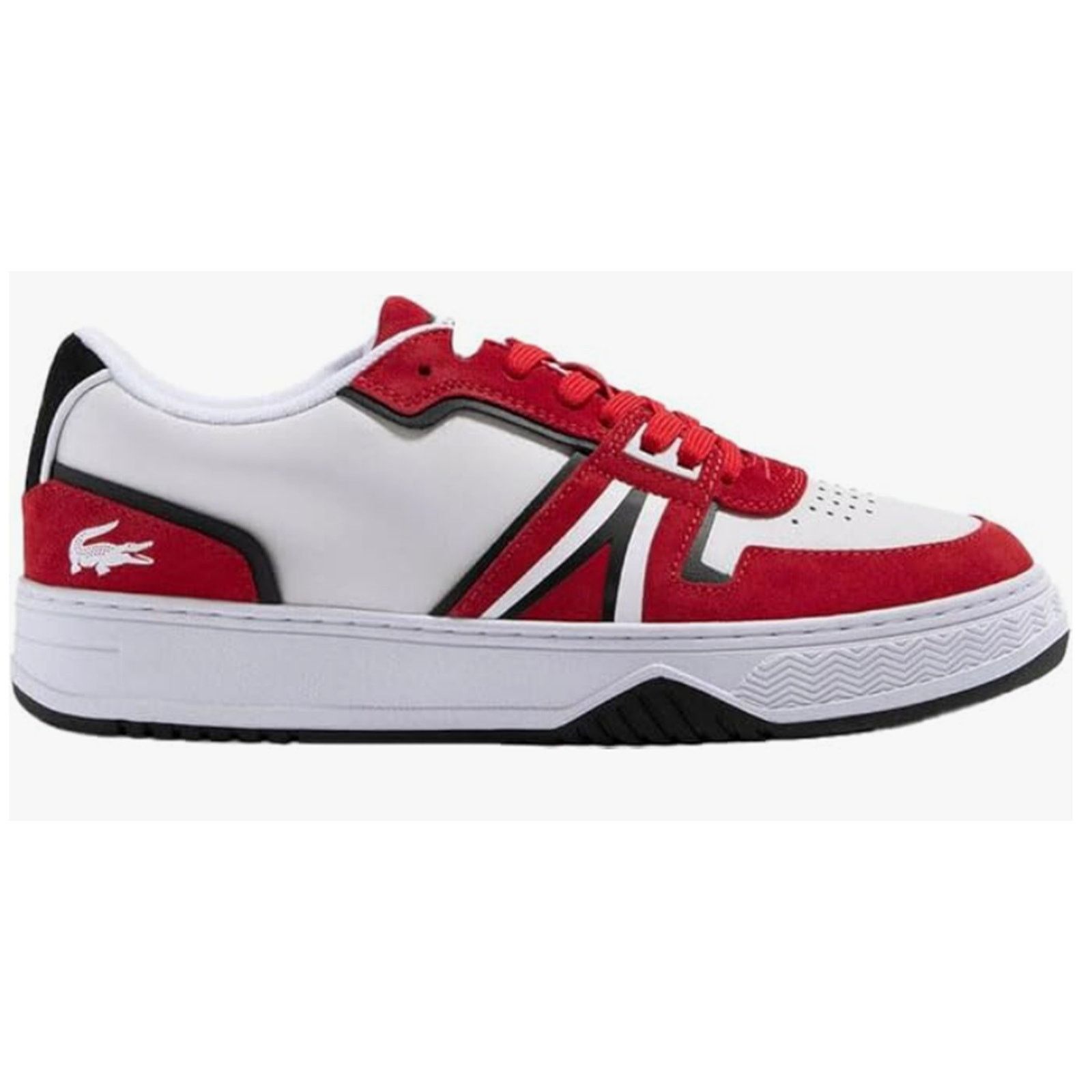 Lacoste Lacoste Men's L001 Leather Sneakers Color White/Red 12 M Size US 12 / EU 45 - 3 Thumbnail
