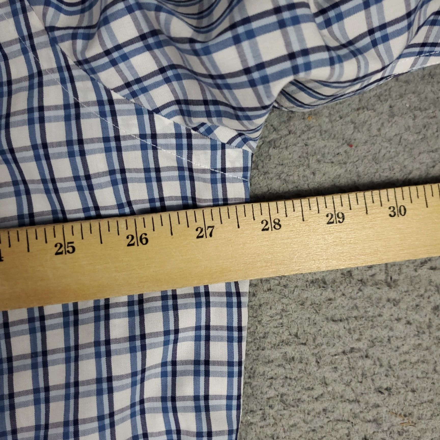 UNTUCKit UNTUCKit Shirt Mens 3XL Blue White Plaid Button Up Long Sleeve Shirt Size US XXL / EU 58 / 5 - 5 Thumbnail