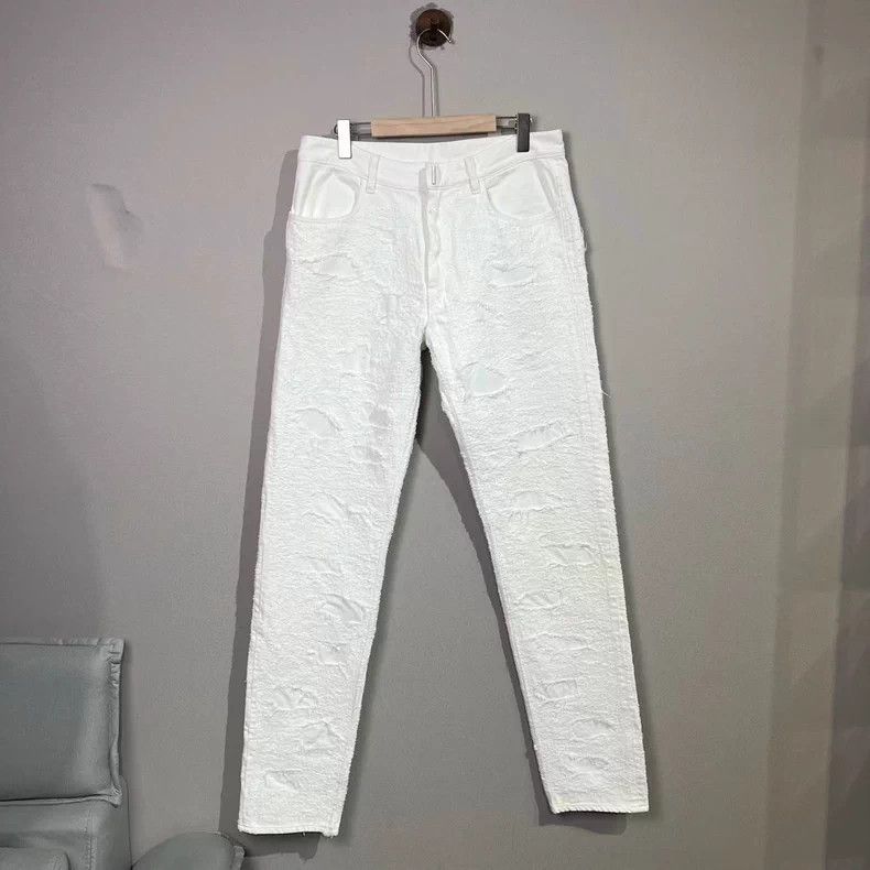 Givenchy Givenchy Distressed white denim pants Size US 33 - 1 Thumbnail