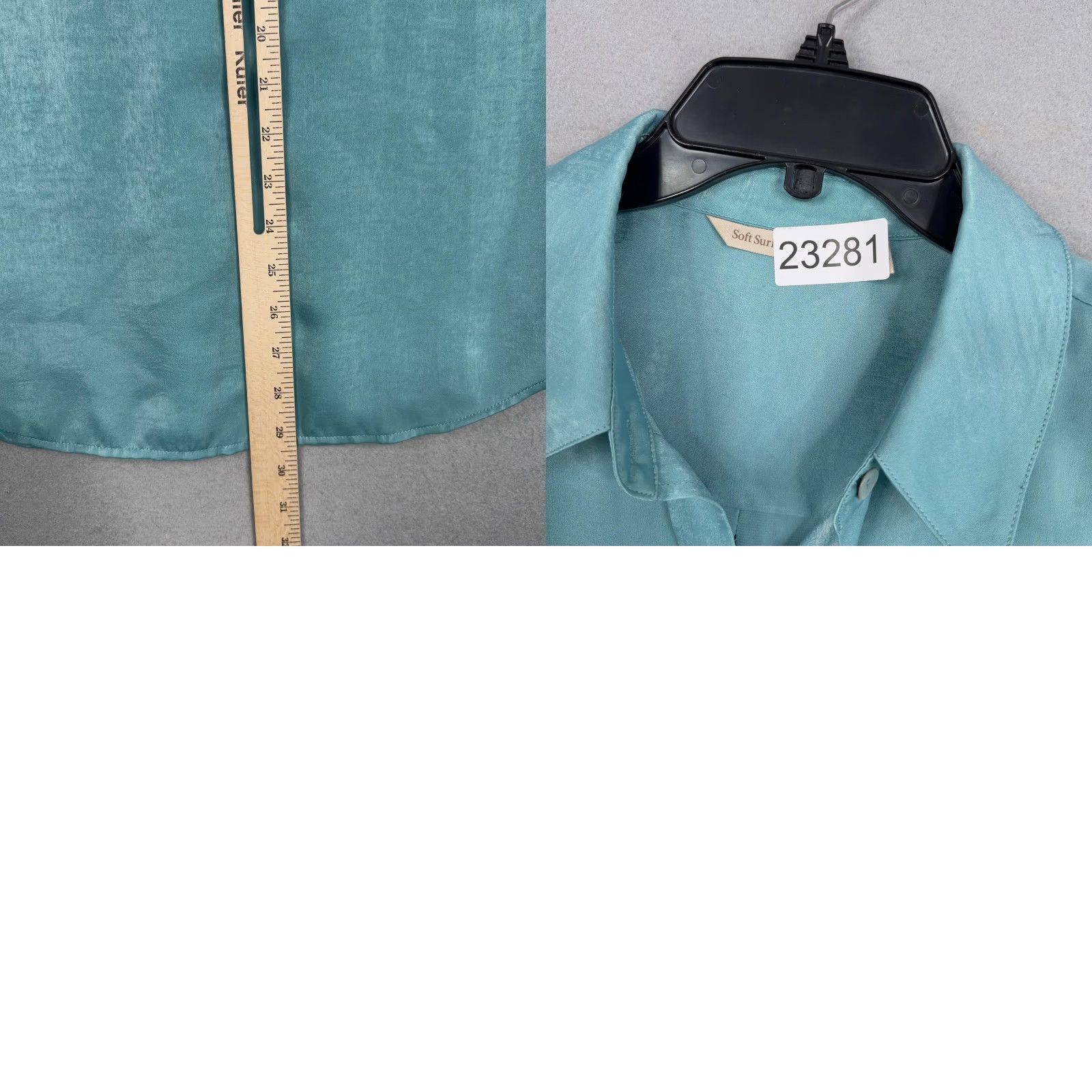 Soft Surroundings Soft Surroundings Shirt Womens Medium Teal Button-Front Satin Blouse Top Size M / US 6-8 / IT 42-44 - 9 Thumbnail