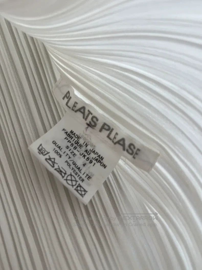 Issey Miyake Issey Miyake White Ruffled Collar Short-Sleeve Top Size XL / US 12-14 / IT 48-50 - 9 Thumbnail