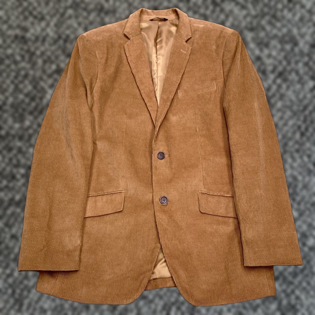 Banana Republic VINTAGE not applicable; Banana Republic Sport Coat Blazer 42R Brown Corduroy Single-Breasted 2-Button Notch Lapel Men Regular Size 42R - 1 Thumbnail