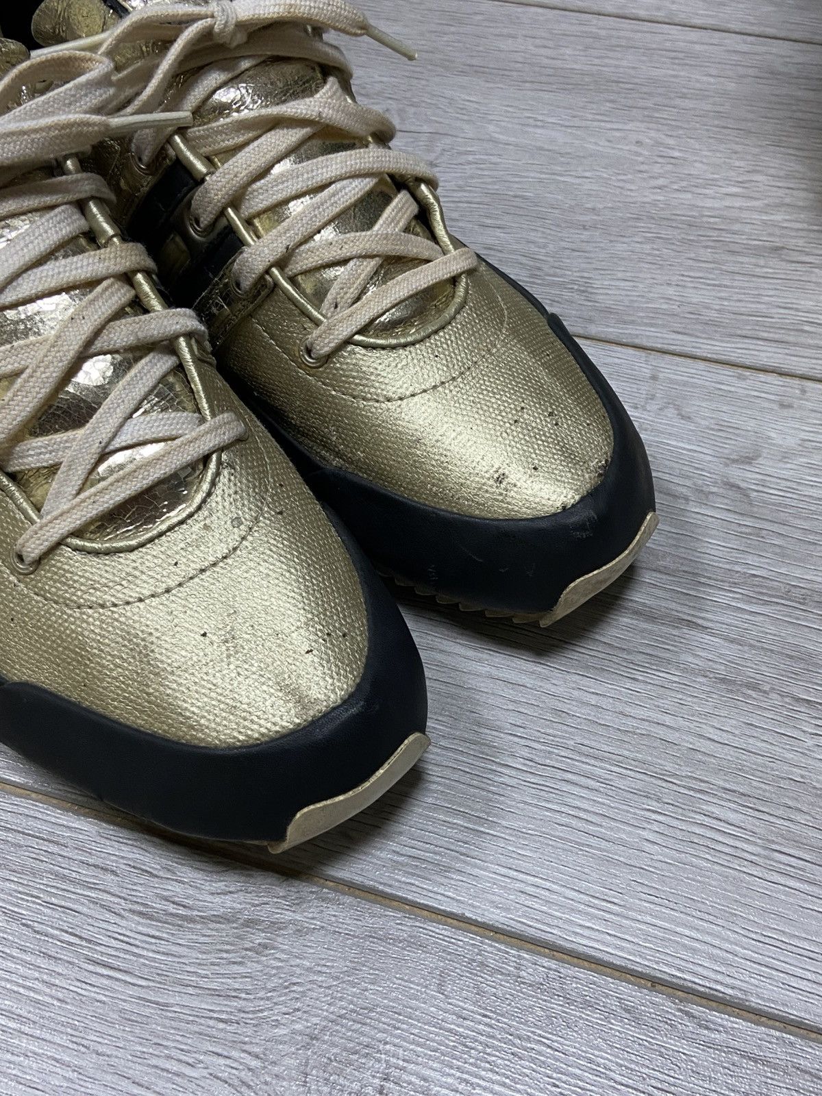 Adidas Y-3 Yohji vintage leather gold boxers trainers sneakers Size US 8.5 / EU 41-42 - 4 Thumbnail