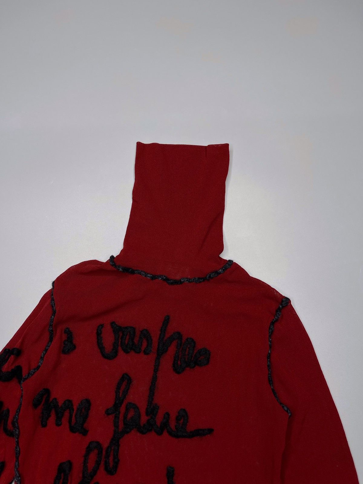 Jean Paul Gaultier RARE GRAIL Jean Paul Gaultier Script Mesh Thank Top FW01 Size S / US 4 / IT 40 - 9 Thumbnail