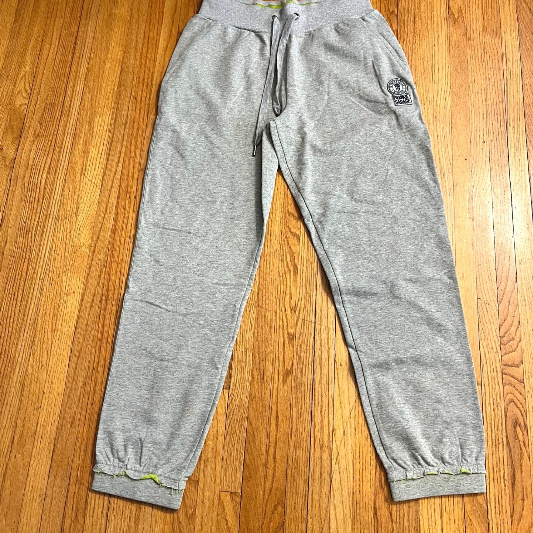 Garage Frankie Garage Pants Mens Large Gray Sweatpants Lounge Spellout Size US 33 - 2 Thumbnail
