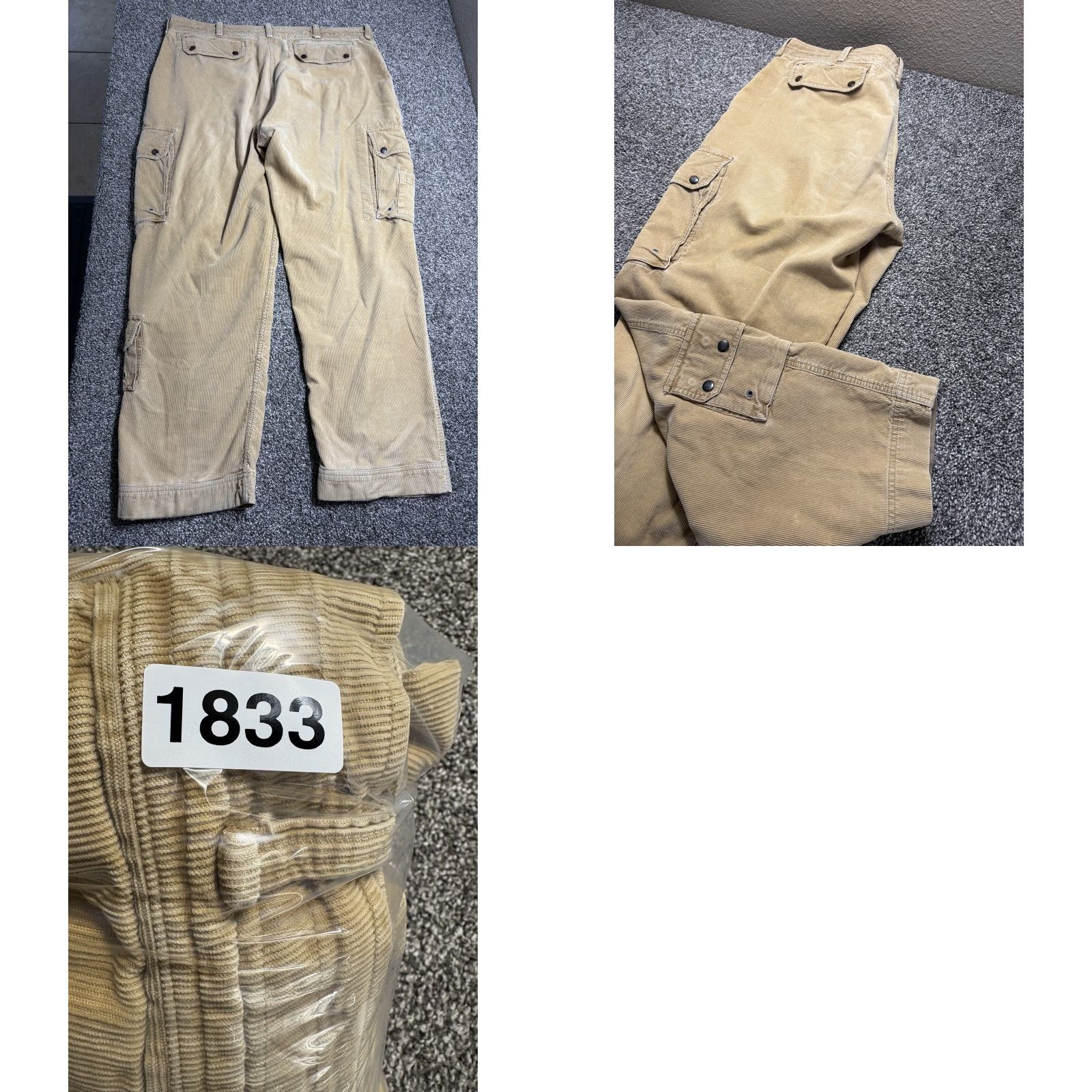 Polo Ralph Lauren VTG Polo Ralph Lauren Corduroy Cargo Pants Mens 40x32 Military 3D Snap Pocket Beige Cotton Pants Mens 40 Regular Inseam 32 Cargo Pocket 3D Style Size US L / EU 52-54 / 3 - 10 Thumbnail