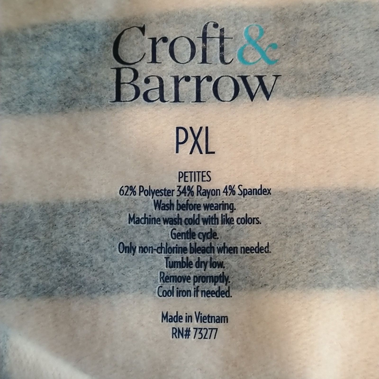 Croft & Barrow Croft & Barrow White/Blue/Grey Striped Pullover Sweater Size XL / US 12-14 / IT 48-50 - 6 Thumbnail