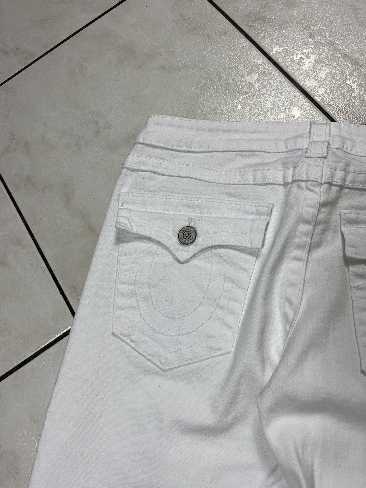 True Religion × Vintage Vintage True Religlion y2k white denim jeans low waist slim Size US 30 / EU 46 - 16 Thumbnail