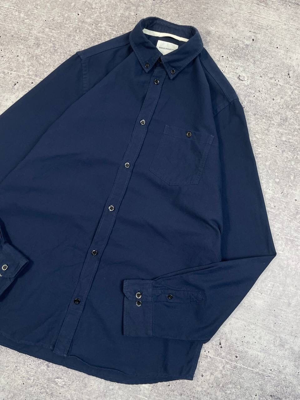 Norse Projects Vintage Norse Projects Cotton Navy Button Up Shirt Y2K Size US L / EU 52-54 / 3 - 3 Thumbnail