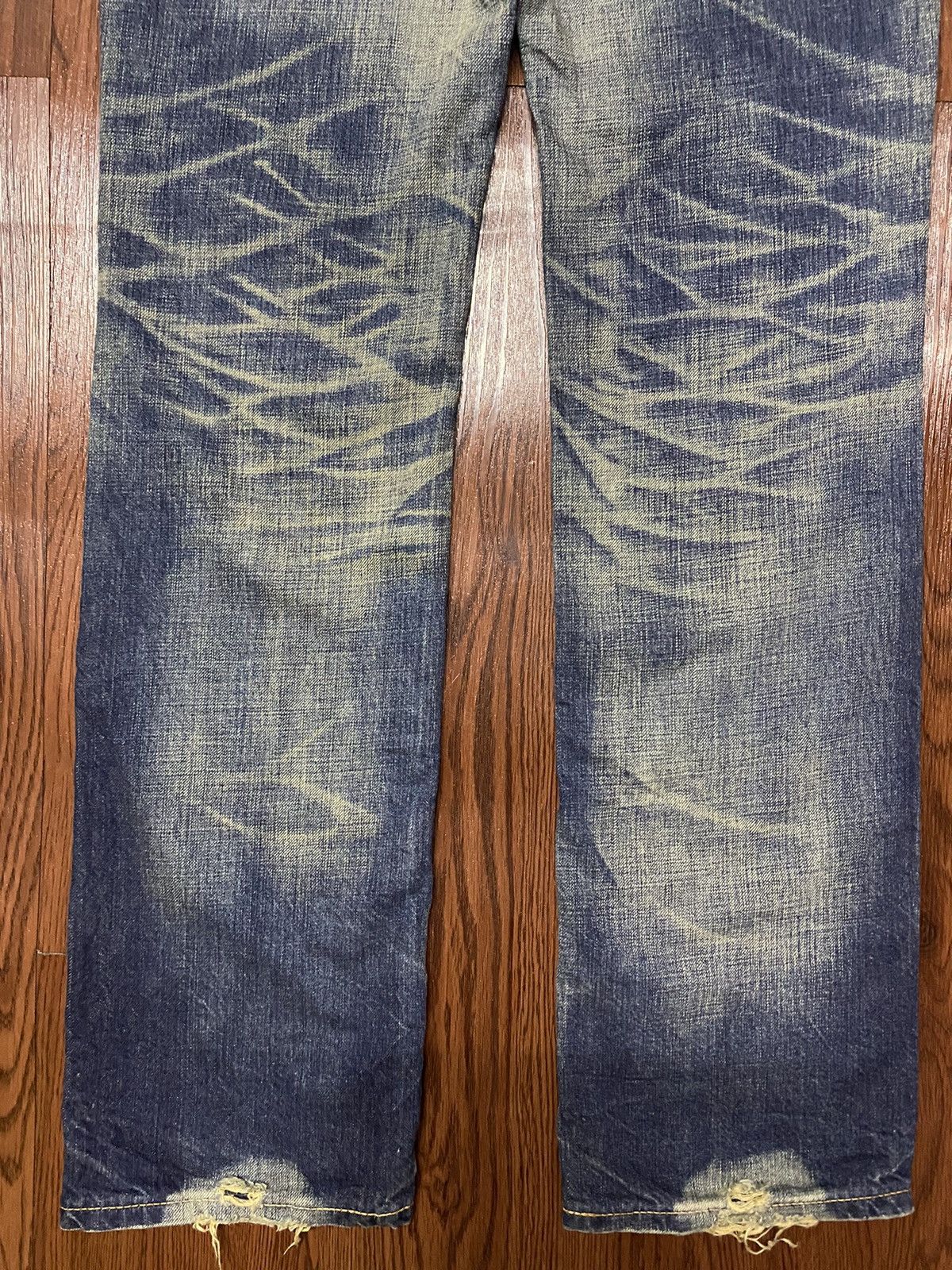 Japanese Brand Vintage Japanesed Brand Edwin MudWash Distressed Fit Jeans Size US 31 - 6 Thumbnail