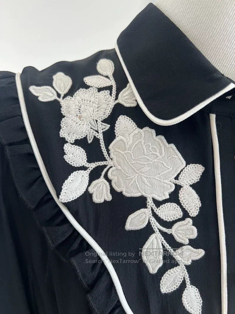 Valentino Valentino Heavy embroidered Hepburn-style long-sleeved ple Size M / US 6-8 / IT 42-44 - 4 Thumbnail