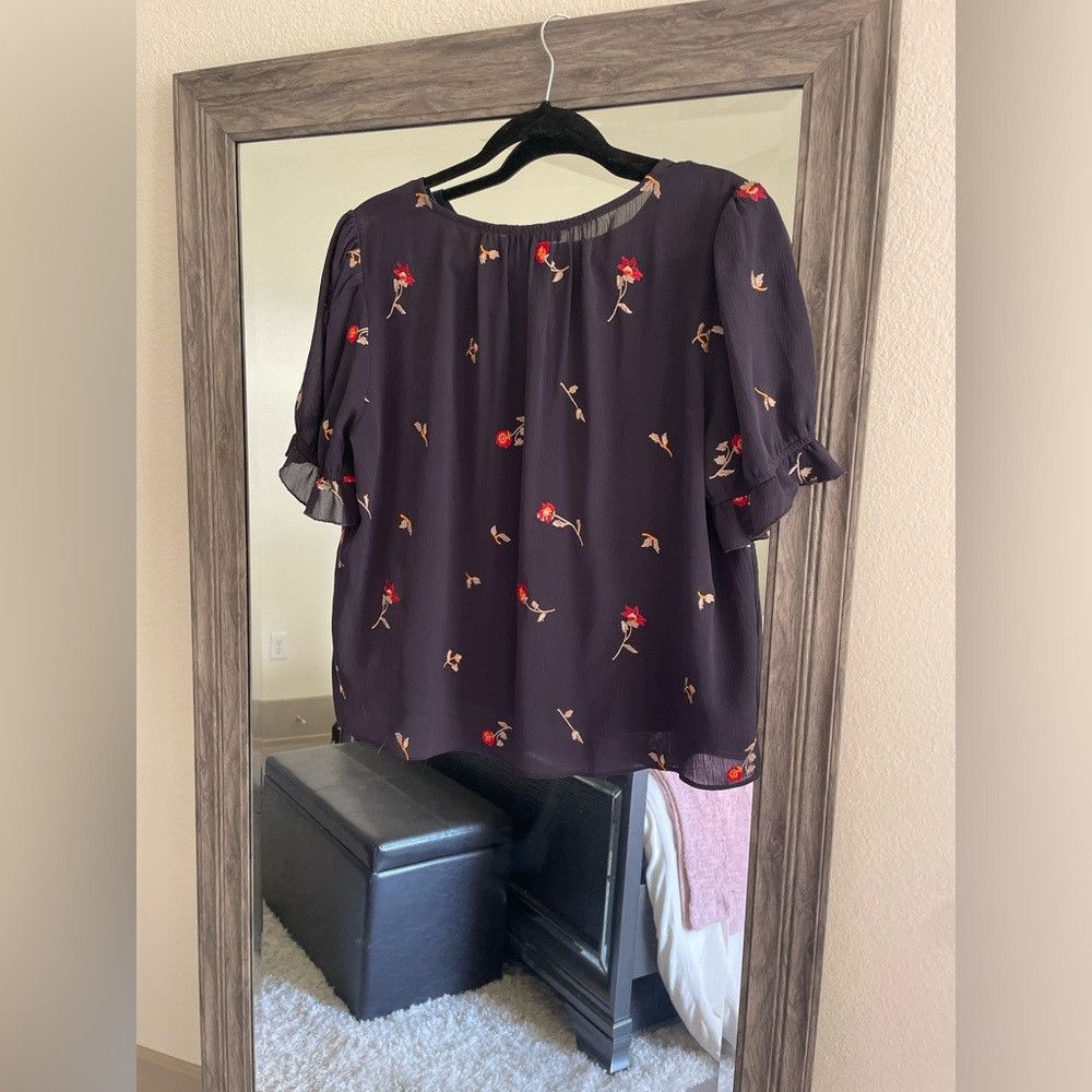 Madewell Madewell navy blue short sleeve floral blouse Size M / US 6-8 / IT 42-44 - 3 Thumbnail