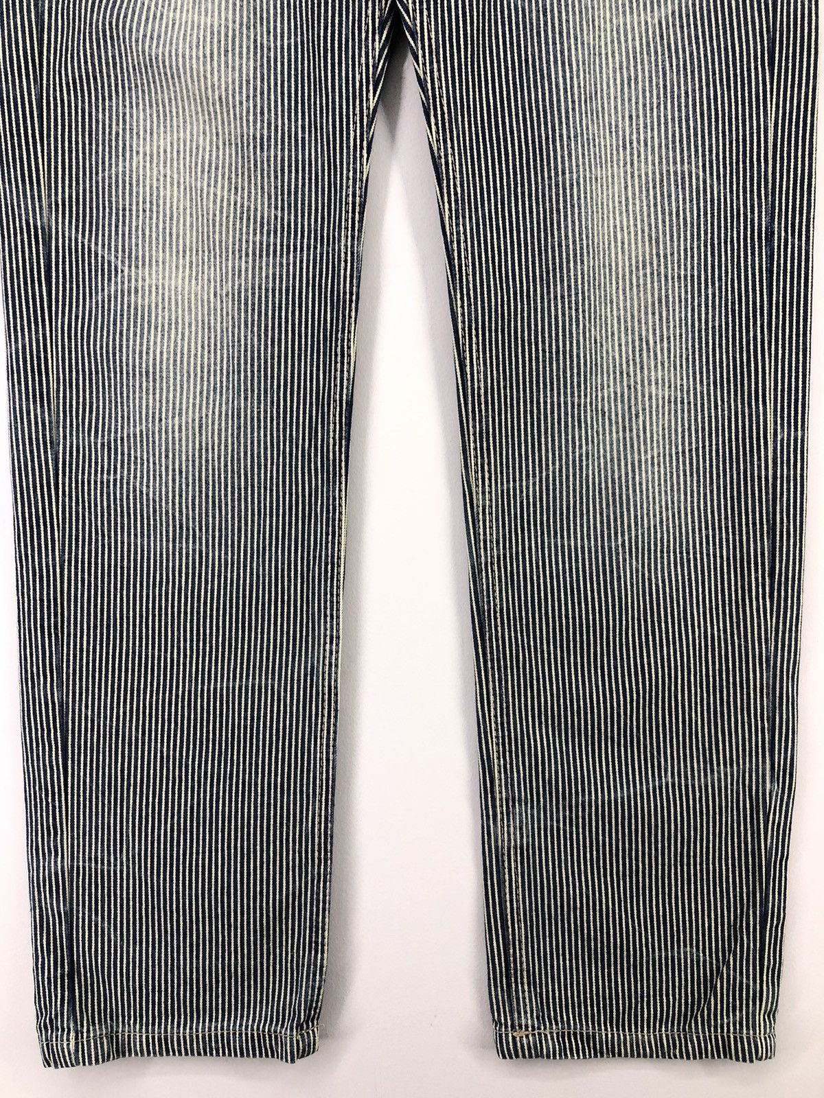Japanese Brand Vintage Japanese Wave List Distressed Hickory Stripe Jeans Size US 29 - 12 Thumbnail