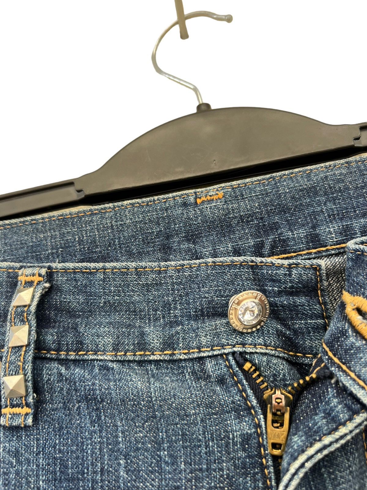 Vintage ALLY & DIA Japan Ripped Patchwork Rivets Denim Size US 31 - 7 Thumbnail
