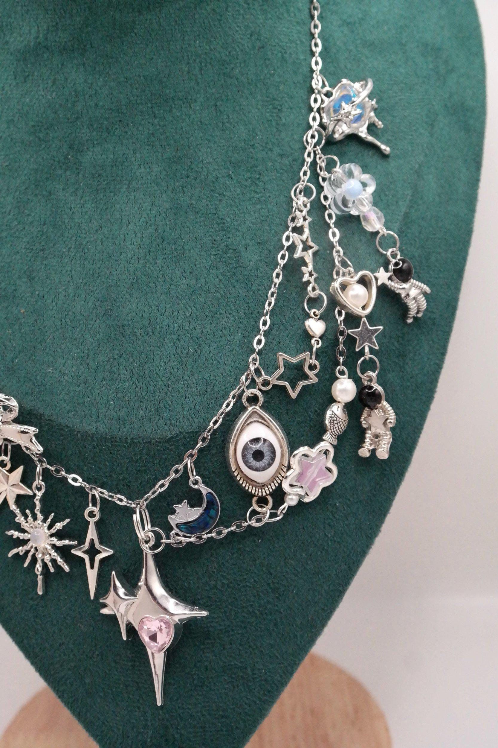 Handmade Silver Stargazer Clutter Necklace Size ONE SIZE - 3 Thumbnail