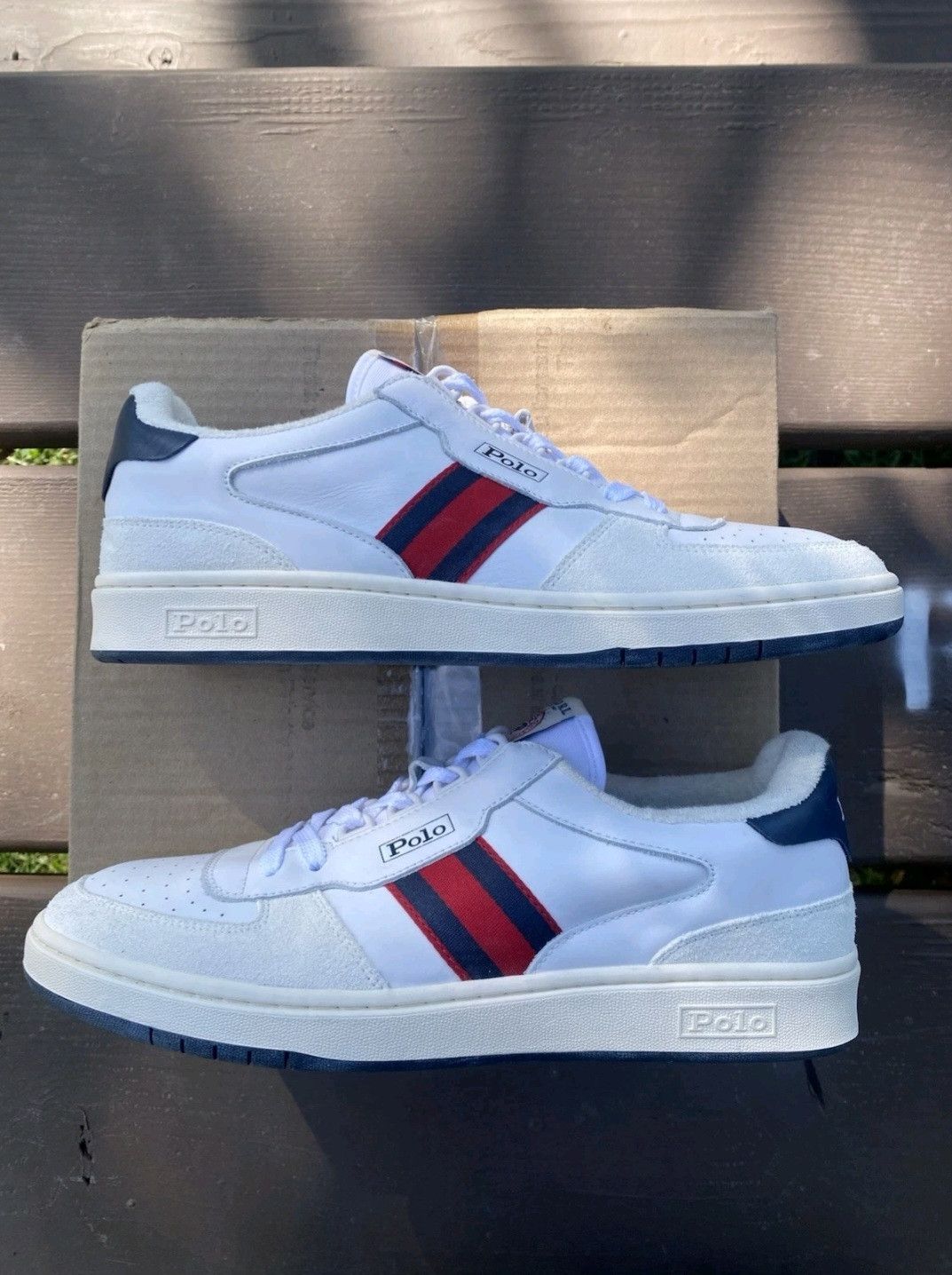 Polo Ralph Lauren Ralph Lauren Polo Court Sneakers White Navy Red Retro 001 Size US 11 / EU 44 - 3 Thumbnail