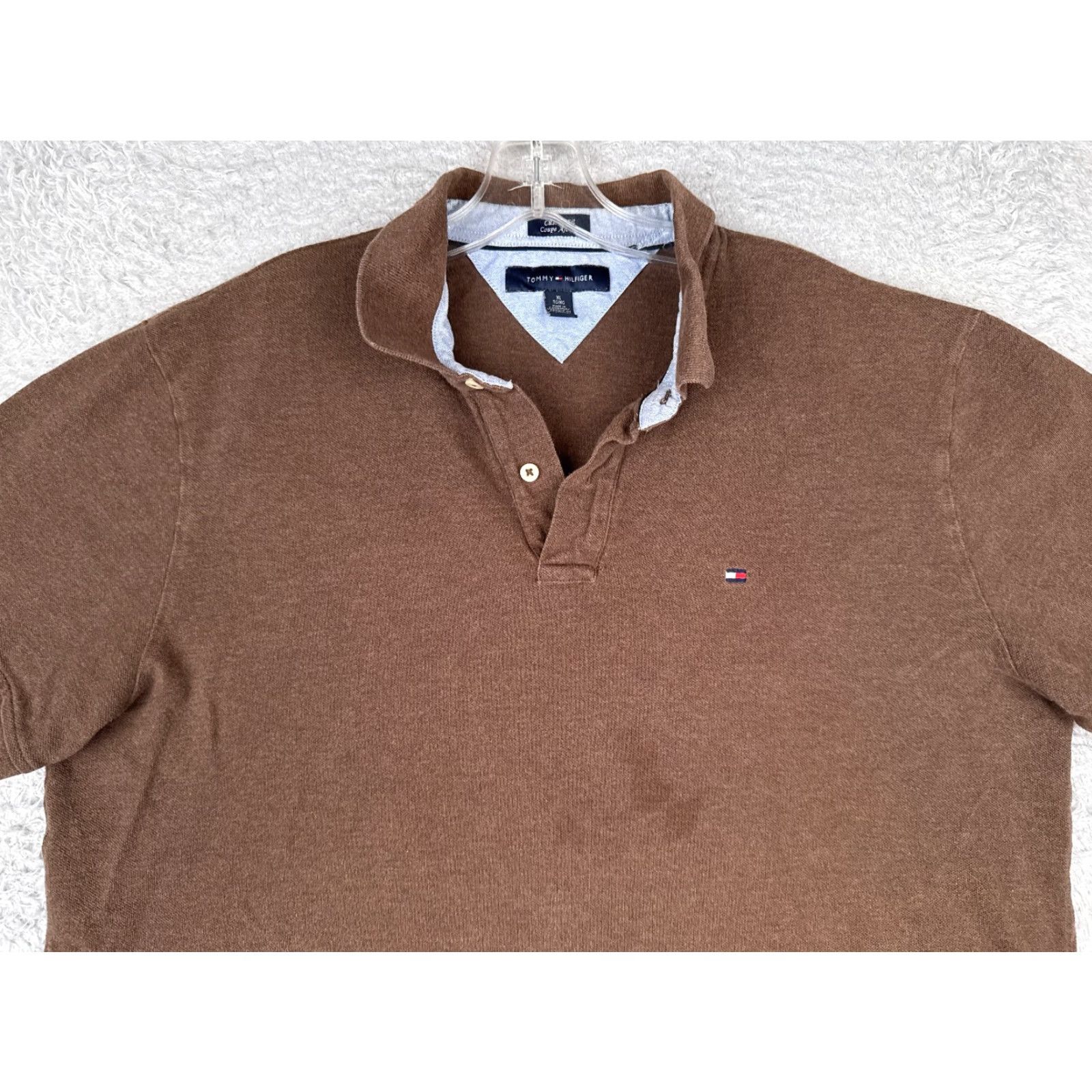 Tommy Hilfiger Tommy Hilfiger Shirt Men Extra Large Brown 100% Cotton Custom Fit Golf READ Size US XL / EU 56 / 4 - 4 Thumbnail