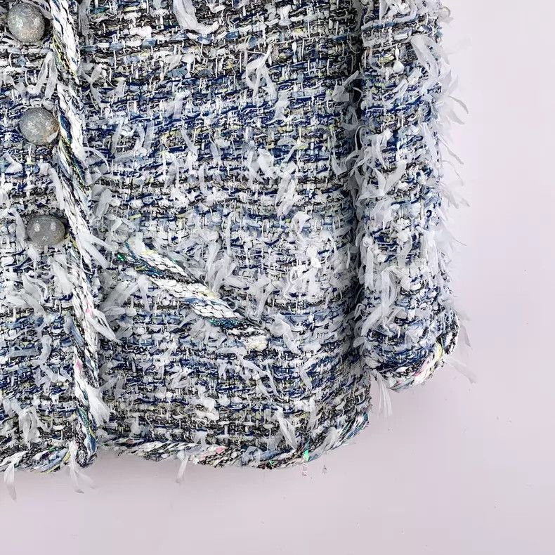 Chanel Chanel Waterfall Series Blue Tassel Cotton Single-breasted Size XS / US 0-2 / IT 36-38 - 4 Thumbnail