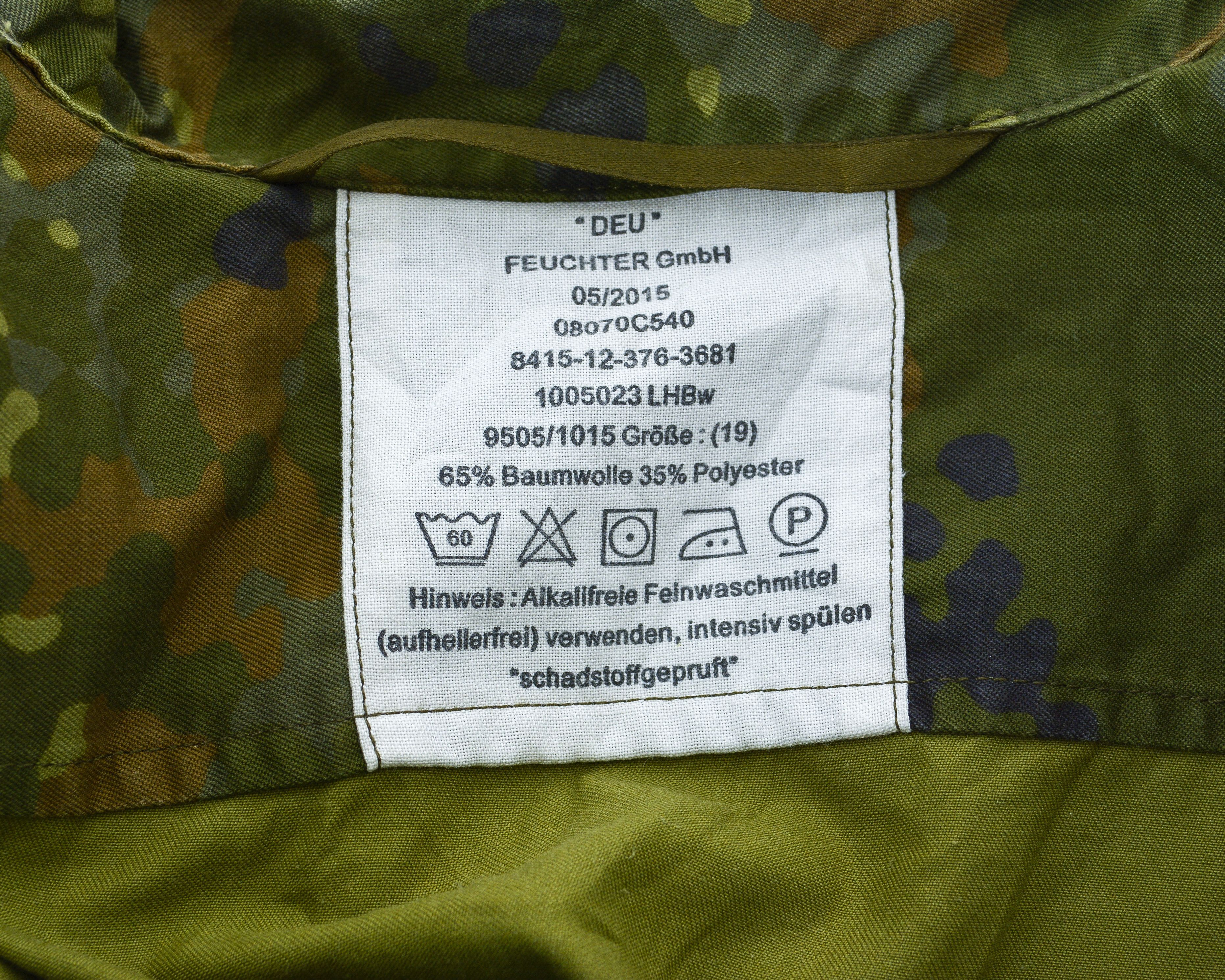 Vintage Germany L Flecktarn Army Field Jacket Coat War Camouflage Size US L / EU 52-54 / 3 - 7 Thumbnail