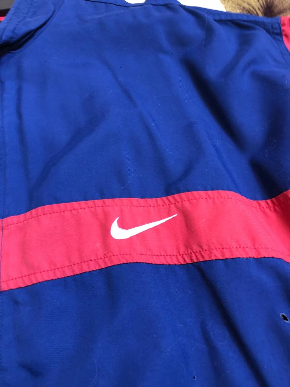 Nike Vintage 90s Nike Maroon Full Zip Windbreaker Jacket Size US L / EU 52-54 / 3 - 4 Thumbnail
