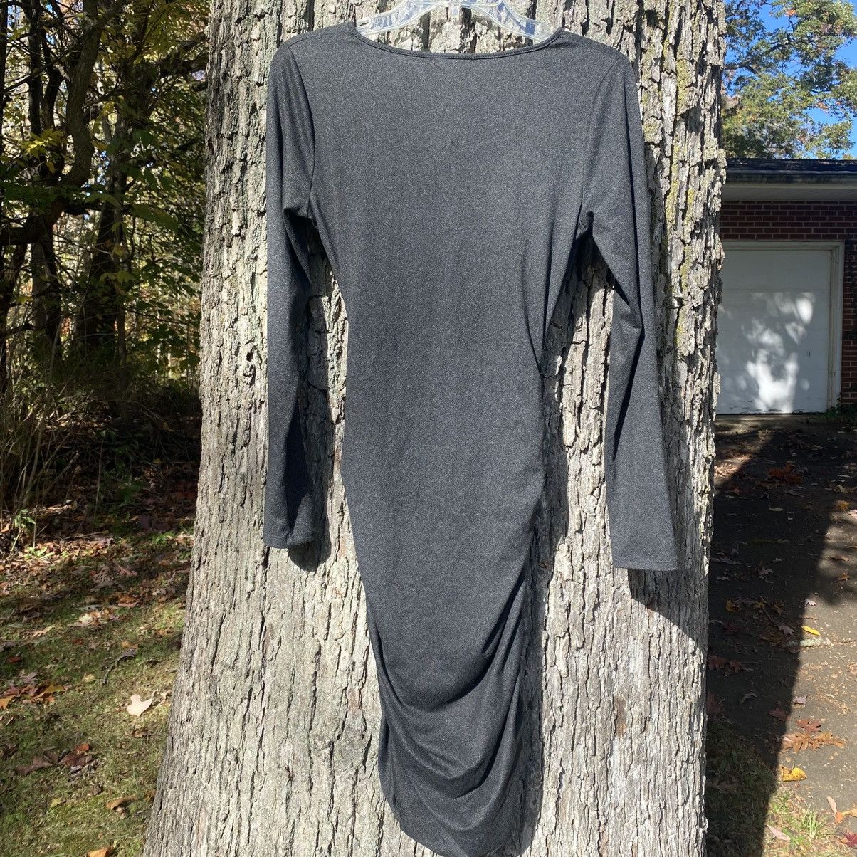 Fashion Nova 🩶 Fashion Nova Medium Grey Ruched Cut Out Bodycon Dress 🩶 Size M / US 6-8 / IT 42-44 - 3 Thumbnail