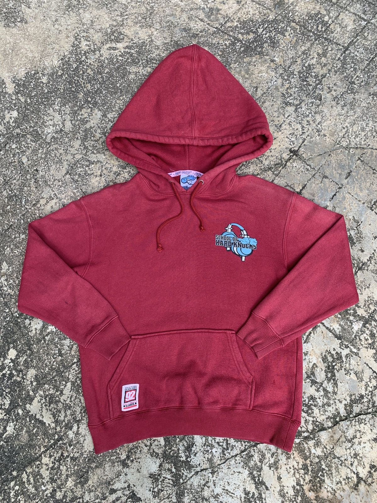 Japanese Brand × Vintage y2k School of Hard Knocks DJ Hip Hop Burgundy Graphic Hoodie Size S / US 4 / IT 40 - 3 Thumbnail