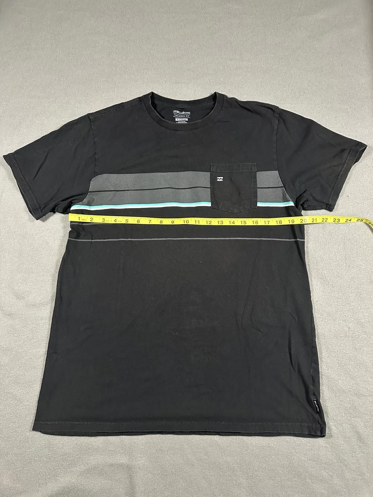 Billabong Billabong Men T-Shirt Regular M Black Striped Pocket Size US XL / EU 56 / 4 - 3 Thumbnail