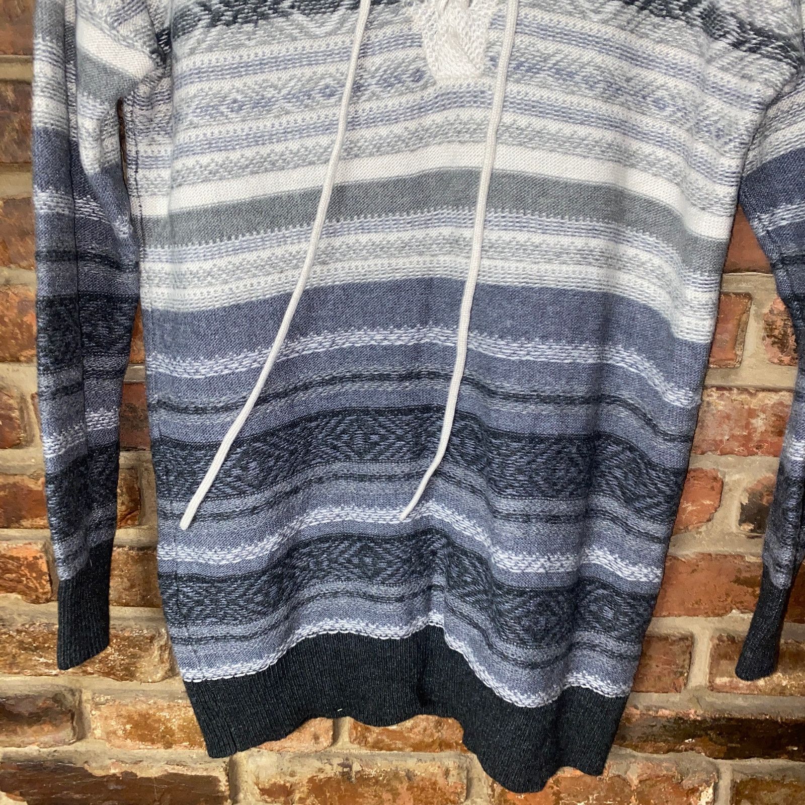 Lucky Brand Lucky Brand Wool Striped Lace-Up Pullover Sweater Medium Size M / US 6-8 / IT 42-44 - 3 Thumbnail