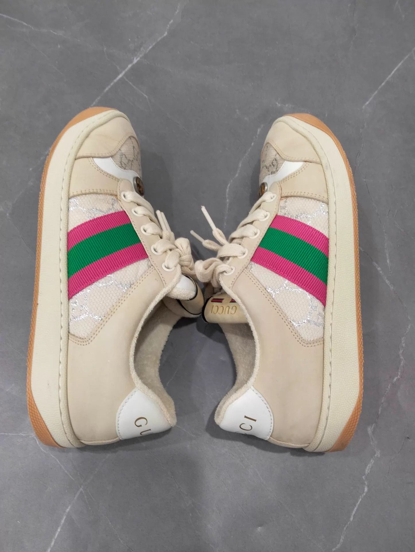 Gucci GUCCI Beige Distressed Sneakers 37 Size US 7 / IT 37 - 3 Thumbnail