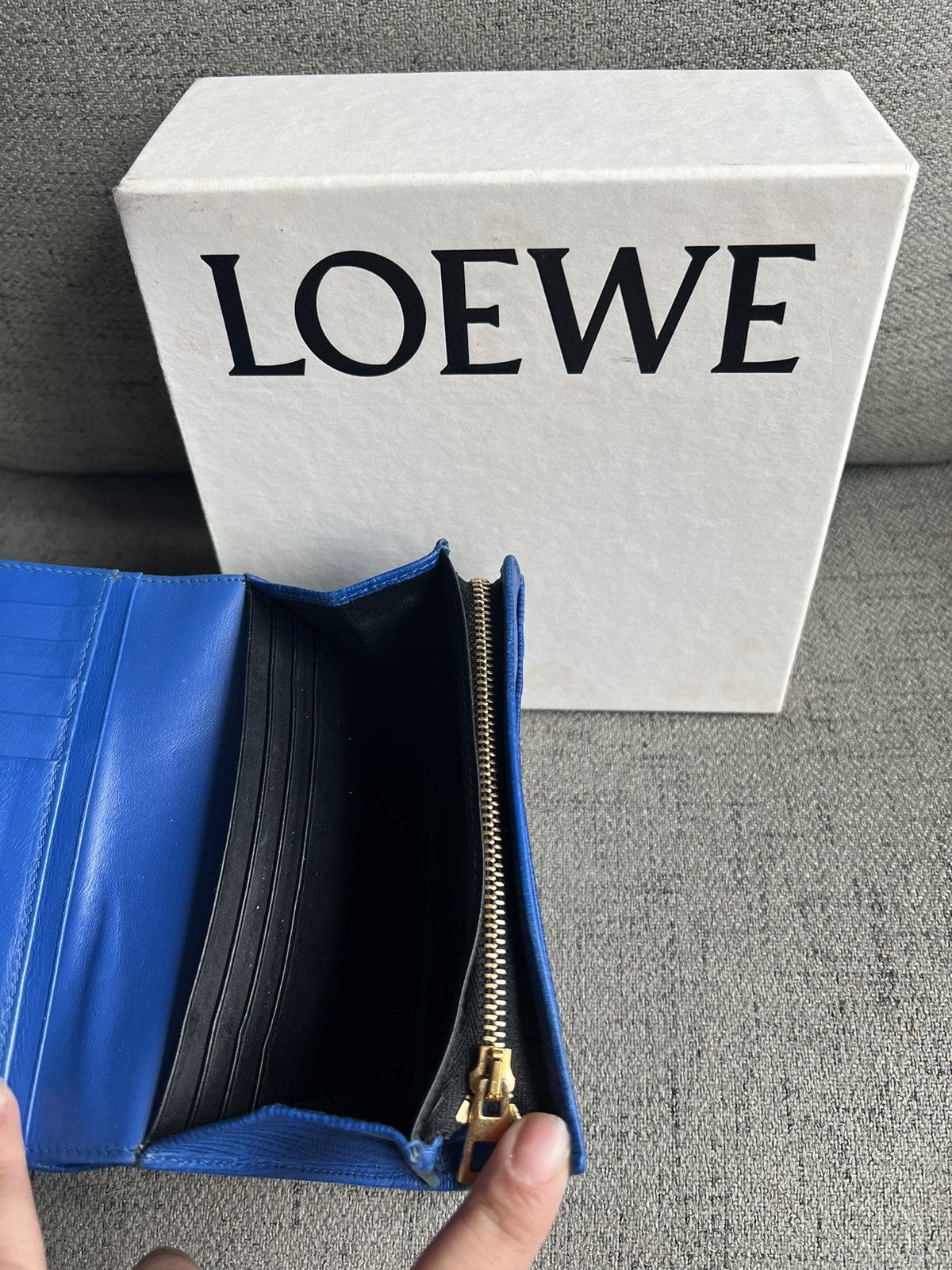 Loewe Textured Calfskin Small Vertical Zip Wallet