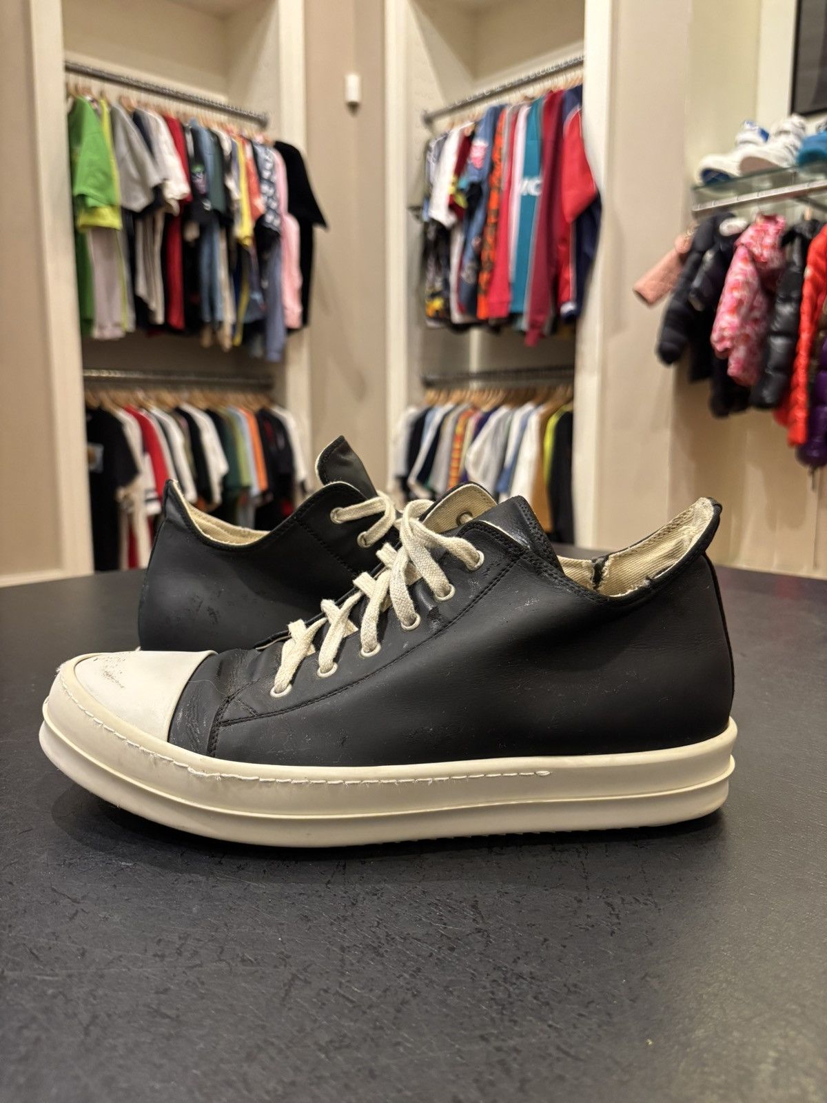 Rick Owens Rick Owens Ramone Low Black Milk Size US 11 / EU 44 - 2 Thumbnail