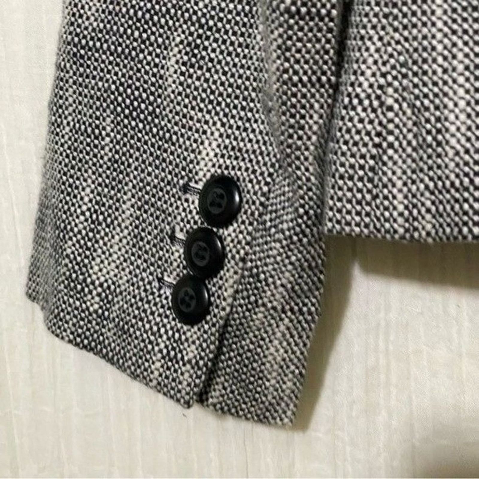 Loft Loft · 6P · Black White Tweed Jacket · Lined Career Blazer Size M / US 6-8 / IT 42-44 - 5 Thumbnail