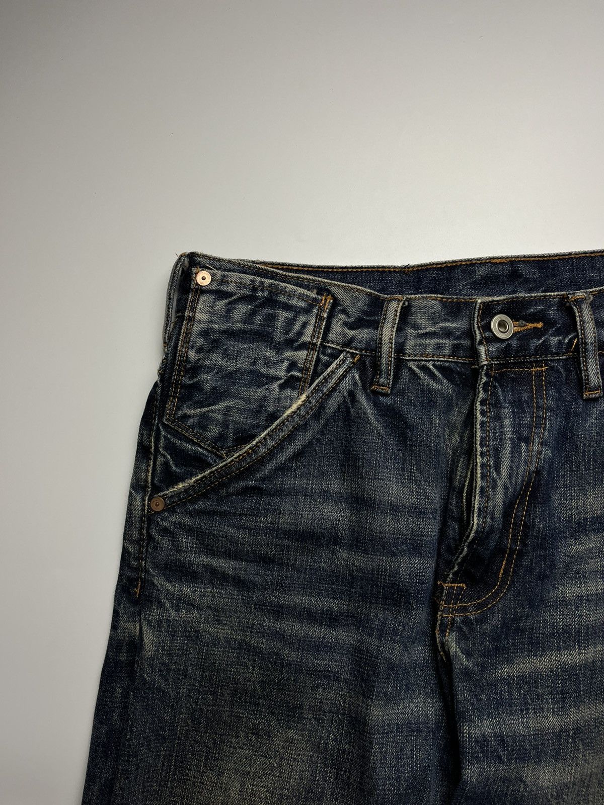 Pure Blue Japan Pure Indigo Gritty Selvedge Denim Jeans 14oz Size US 31 - 9 Thumbnail